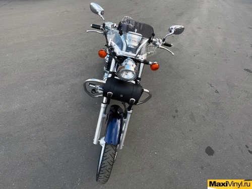 Полная оклейка мотоцикла Honda VTX 1300 Custom в темно-синий металлик